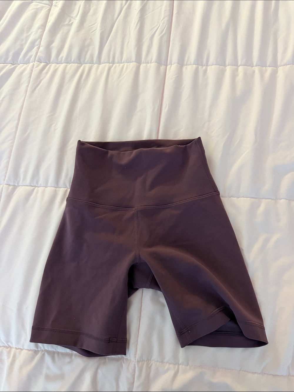 High-Waist Women's Active Shorts in Deep Plum